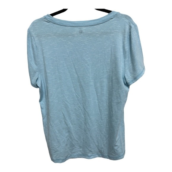 Talbots Jersey Side Drawstring Baby Blue Short Sleeve Size Large Tshirt Casusl - Picture 4 of 6